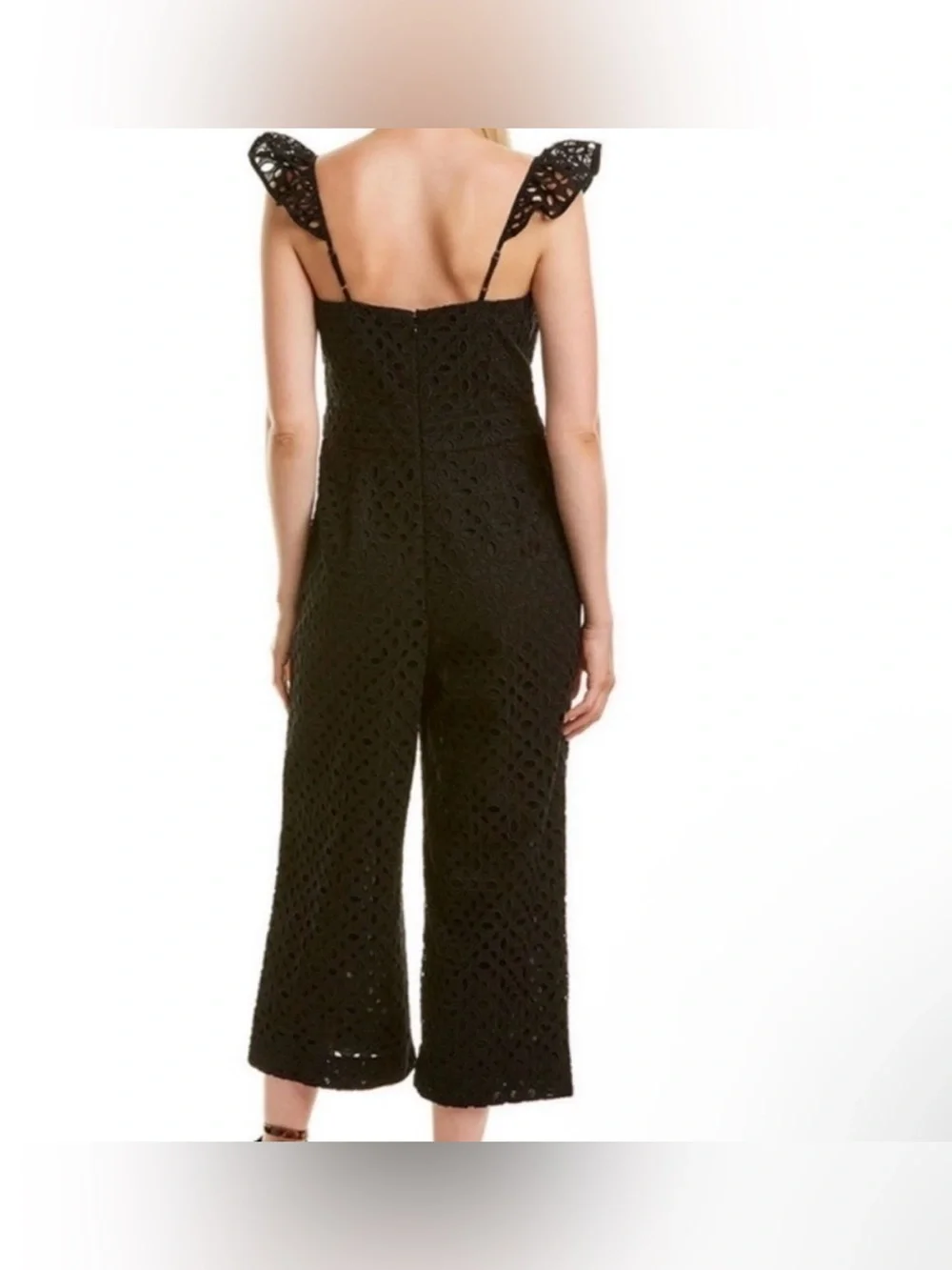 NWT J.Crew Kasana eyelet jumpsuit featuring ruffled straps.